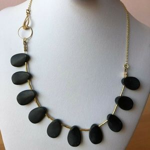 DESIGNER BLACK ONYX/OBSIDIAN NECKLACE